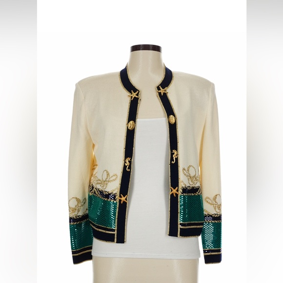 St. John Jackets & Blazers - St. John Evening Pailletes Nautical Theme Blazer Size 8